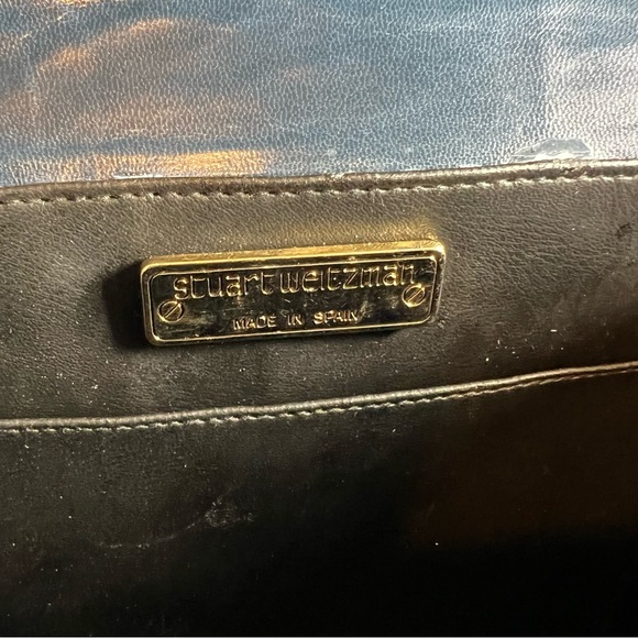 Vintage Stuart Weitzman Snakeskin Leather Spain Structured Shoulder Purse Bag - Picture 2 of 15